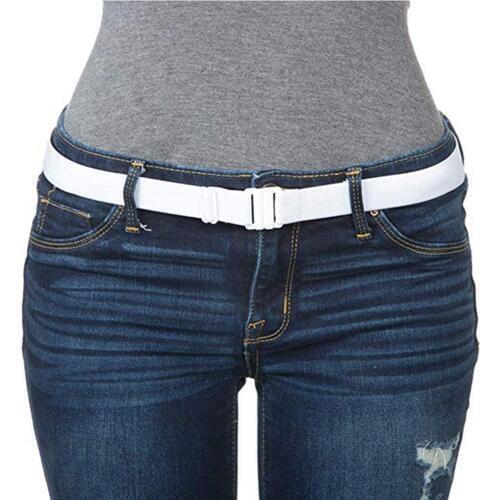 Popular Adjustable Stretch Belt No Show Flat Buckle Non-Slip Backing Simple Elastic Belt Useful for Women Men