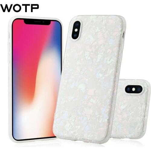 WOTP Luxury Conch Shell Smooth Soft IMD Phone Case For iPhone XS Max Fashion Colorful Back Cover For iphoneXS X XR 6 6s 7 8 Plus