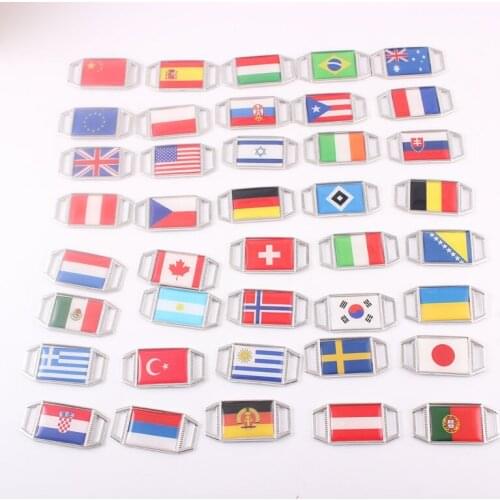 10PCS PVC National Flag Shoelaces Shoe Laces For Kids and Adult Sneakers Shoelace Metal Lock Laces Shoe Strings