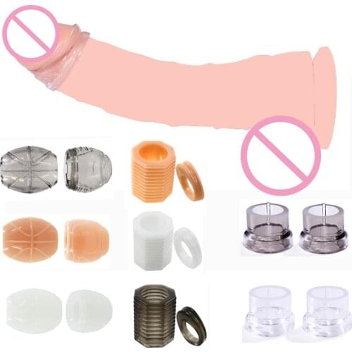 Silicone Reusable Condom Penis Sleeve Rings Glans Delay Ejaculation Cock Rings Block Head Glan Condom Sex Toys For Men