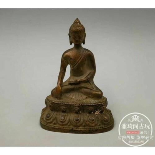 Old Tibet Tibetan Bronze Shakya Mani Buddha statue Exorcism peace wealth