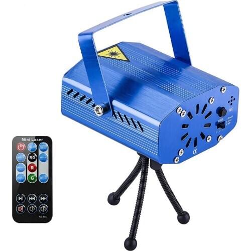 Remote Control LED Stage Light Voice Activated Red & Green Laser Projector Lamp DJ Disco Party Lights For Wedding Home Christmas