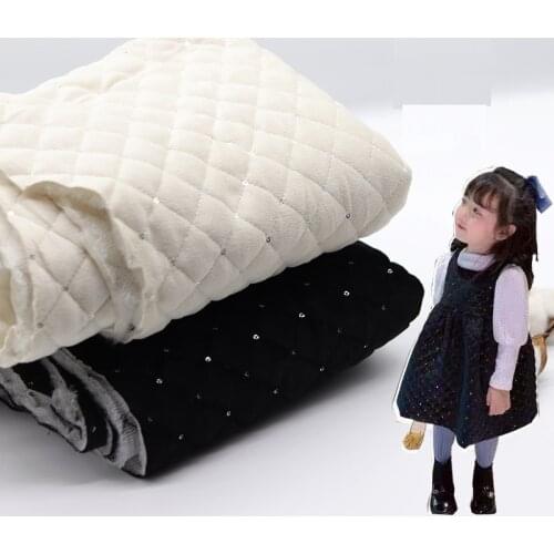 Thick Velvet Face With Sequins Quilted Thick Bonding Fabrics For DIY Sewing Dress Hat Autumn Winter Fashion Telas 50X145cm