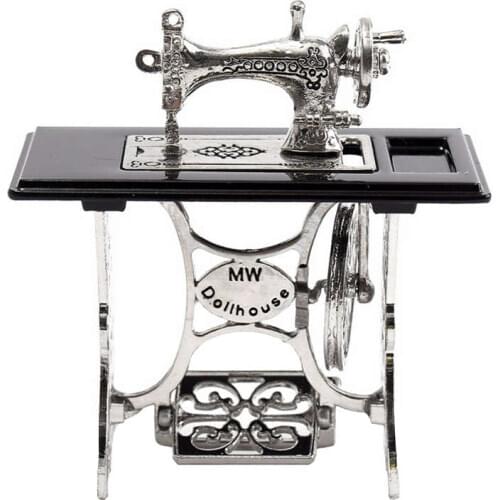 Vintage Mini Sewing Machine Dollhouse Doll Cloth Model Accessories Home Furniture Crafts Home Decoration Figurines Miniatures