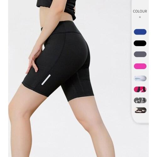 Ladies fitness yoga shorts night running sports running quick-drying tight-fitting five-point pants 2045