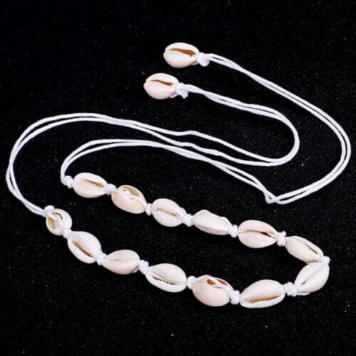 Summer Beach Women Bohemian Sea Shell Charm Knotted Necklace Choker Jewelry