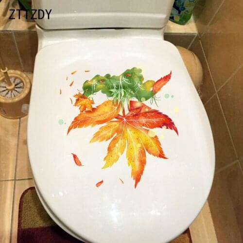 ZTTZDY 21×21.5CM Dream Maple Grass Kids Room Decoration Wall Stickers Cartoon Toilet WC Accessories T6-0126