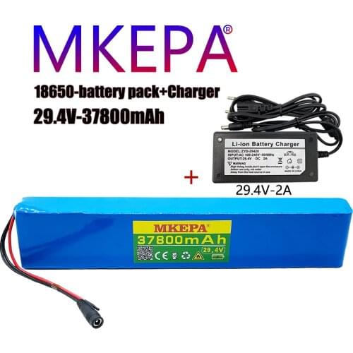 7S4P 24V 27.8Ah electric bicycle motor ebike scooter li-ion battery pack 29.4v 18650 rechargeable batteries +29.4V charger