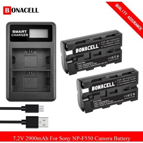 2900mAH NP-F550 NP-F570 NP F550 Camera Battery + LCD Dual Charger for Sony NP-F330 NP-F530 NP-F570 NP-F730 NP-F750 CCD-RV100 Z50