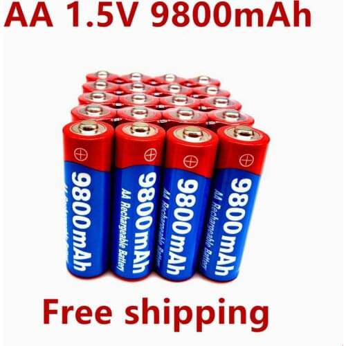 2021 New 2~20pcs/lot Brand AA rechargeable battery 9800mah 1.5V New Alkaline Rechargeable batery for led light toy mp3