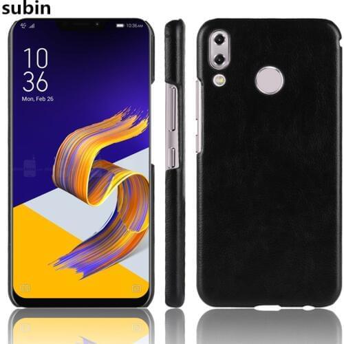 For Asus ZenFone 5z ZS620KL Case Cover Litchi pattern retro Hard PC Cover For ASUS Zenfone 5 2018 ZE620KL X00QD Phone Cases
