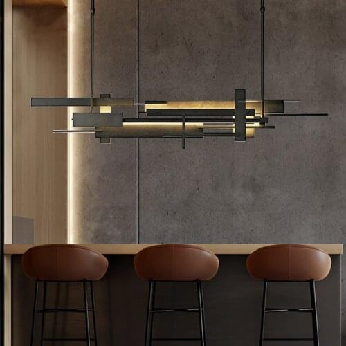 Postmodern Black Retro wrought Iron Decoration Chandelier Lighting Dining Room Creative Hanging Lamp Kitchen Island fixtures