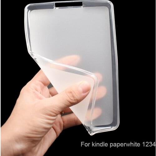 For Amazon Kindle Paperwhite 1 2 3 4 6 inch E-book Case Soft TPU Protective Back Cover Pudding Anti Skid Soft TPU Protection