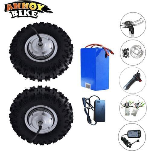 Double Drive 13 inch Electric Bicycle Wheel 36V 48V 800w bicicleta Electric bike conversion kit With 20Ah Battery Accessory
