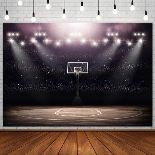 Avezano Basketball Court Backdrop Light Competition Athlete Boy Birthday Background Photography Studio Photocall Photozone Decor