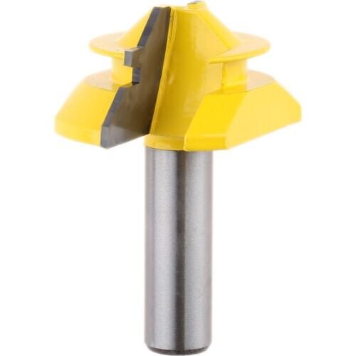 1Pc 1/2" Shank 45 Degree Lock Miter Router Bit Carbide Alloy Woodworking Tenon Milling Cutter Tool Drilling Wood Carpenter Tools