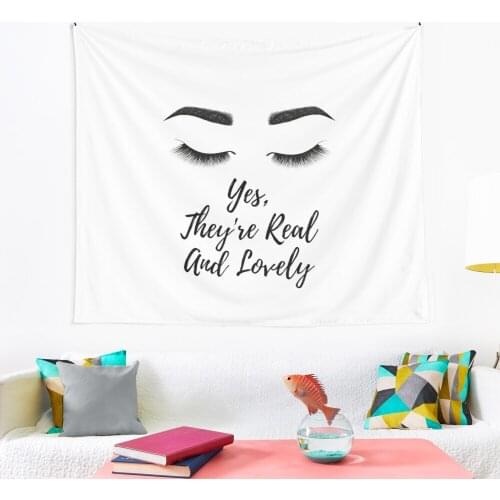Simple Line Tapestry White Black eye Tapestry Wall Hanging Picnic Yoga Mat INS Room Home Decor Bed Cover Travel MattressBohemian