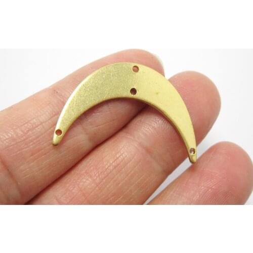 Brass moon charms 30x20x1mm Raw brass moon shape earrings connector -20pcs R1233
