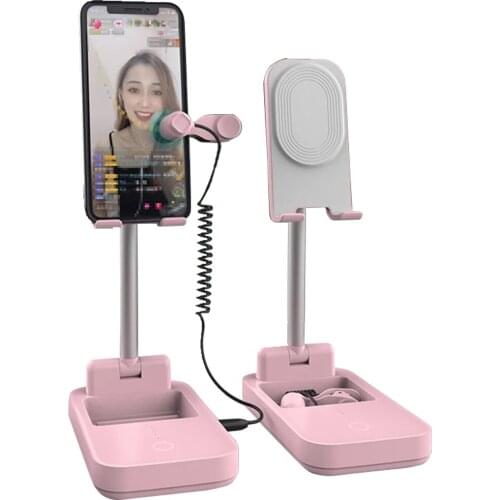 Mobile Phone Holder Tablet Clicker Desktop Smart Screen Connector Folding Adjustable Mute Live Stream Device for Live Smartphone