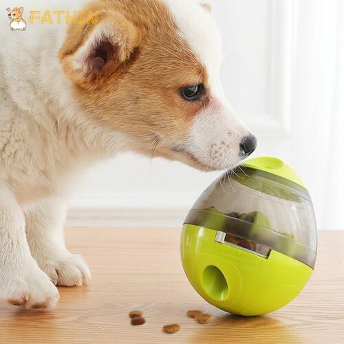 FATHIN Interactive Dog Food Treat Ball Bowl Toy Funny Pet Shaking Leakage Food Container Puppy Cat Slow Feed Pet Tumbler Toy