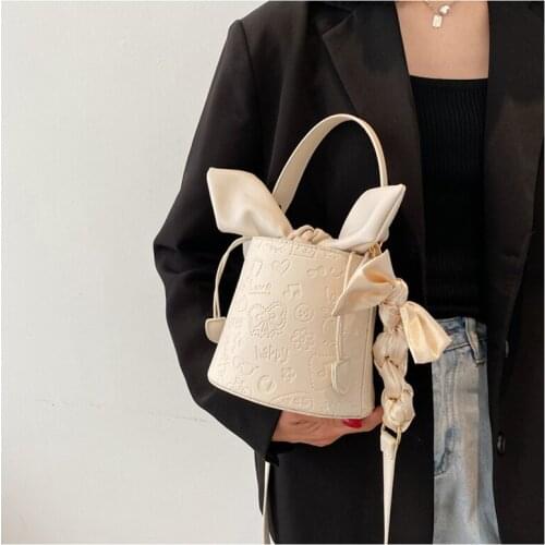 Fashion Embossed Bucket Bag for Women 2021 New Brand Design Shoulder Bags Female All-match Crossbody Bag Ladies Trending Handbag