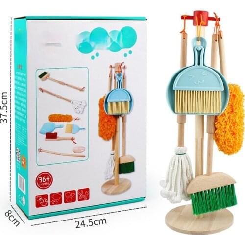 Childrens Cleaning Toy Set Simulation Childrens Mini Broom Dustpan Mop Cleaning Tool Combination Doing Housework Toy for Kids