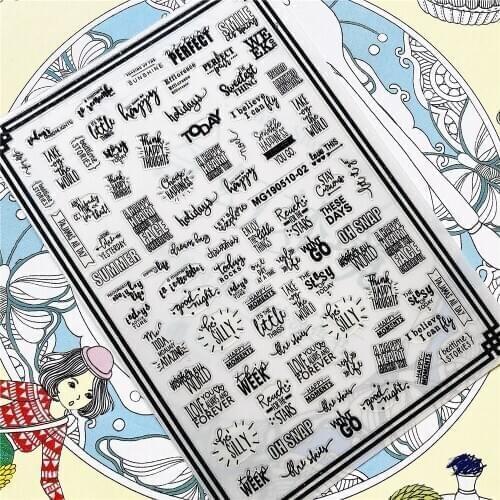 MG190510-02 MG190510-03 letter alphabet 3D Back glue Nail Art Stickers Decals Sliders Nail ornament decoration