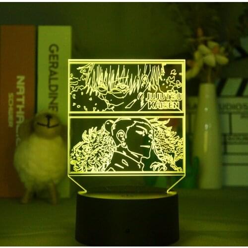 Getou Suguru & Satoru Gojo Jujutsu Kaisen Anime Light 3D Visualization Desk LED Lamp Manga Fans Bedroom Bedside Table Decoration