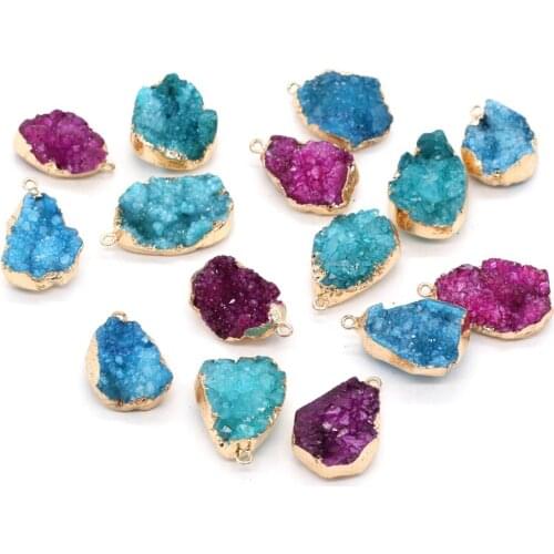 Natural Stone Drop Shape Pendant Agates Druzy Crystal Charms for Jewelry Making DIY Necklace Earring Accessories 20x30-25x45mm