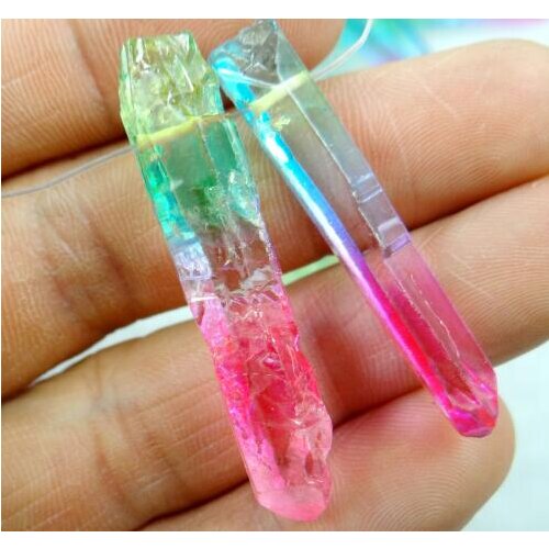 Natural Stone Titanium Quartz Crystal Lapis Turquoises Tiger eye pendant for diy Jewelry making necklace Accessories