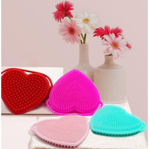 New Heart-shaped Silicone Beauty Washing Pad Facial Exfoliating Blackhead Face Brush Cleansing Tool Soft Deep Facial Brush