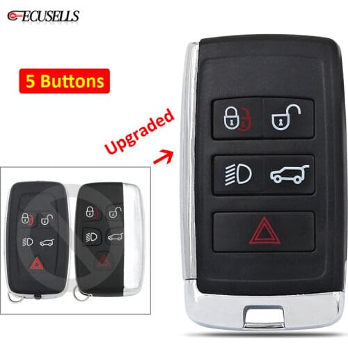 Upgraded 5 Button Remote Car Key Shell Case Housing FCC ID: KOBJTF10A for Land Rover LR2 LR4 Discovery Range Rover Evoque Sport