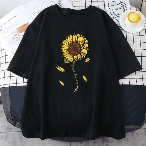 Sunflower Creativity Womens T Shirt Summer 2021 Hot Sale T-Shirt Harajuku Loose Tshirt Street Creativity Fashion Women Tee