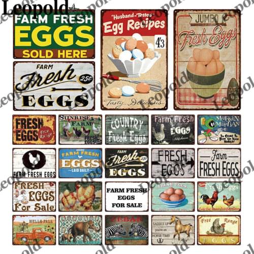 Farm Animal Series Metal Plaque Horse Hen Egg Picture On Grass Field Modern Wall Art Decoration Metal Painting