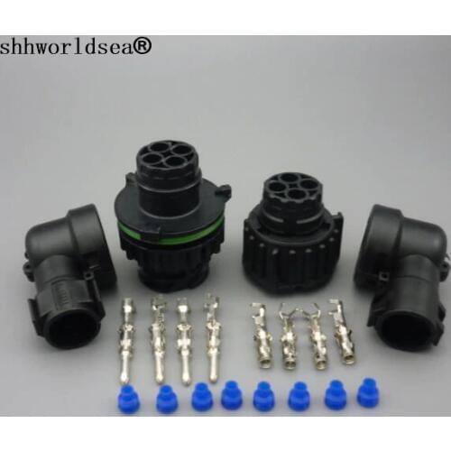 Shhworldsea 1sets 4 pin round for HOWO A7 odometer speed sensor plug sealed auto connector 1-967325-1 with cable Sheath 965783
