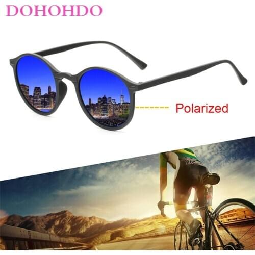 DOHOHDO New Women Polarized Round Sunglasses Retro Vintage UV400 Driving Steampunk Eyewear Male Small Sun Glasses Gafas Ciclismo
