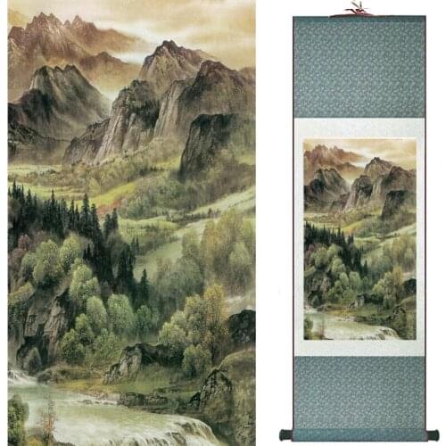 Old fashion painting landscape art painting Chinese traditional art painting China ink painting20190813029