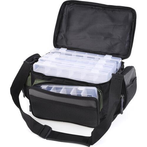 Waterproof Fishing Bag Large Capacity Multifunctional Lure Cap Fishing Tackle Pack Outdoor Shoulder Bags option Tackle Trays