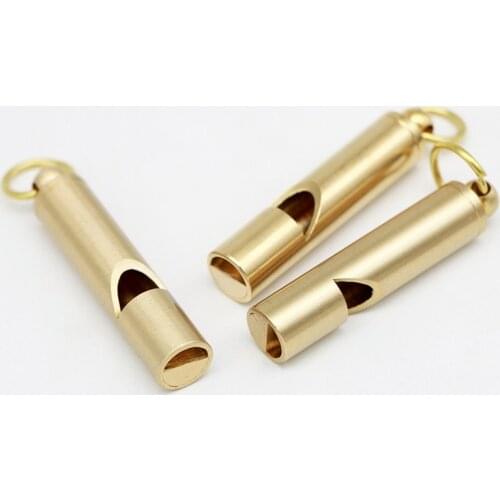 4pcs/lot Brass Alloy Whistle Outdoor Survival Military Supplies Training Whistle Survival EDC Tools Whistle Key Chain Emergency