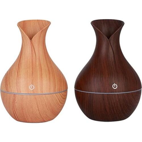 130ml Colorful LED Light Wood Grain USB Air Mist Humidifier Essential Oil Diffuser for Bedroom Living Room Yoga Spa Salon