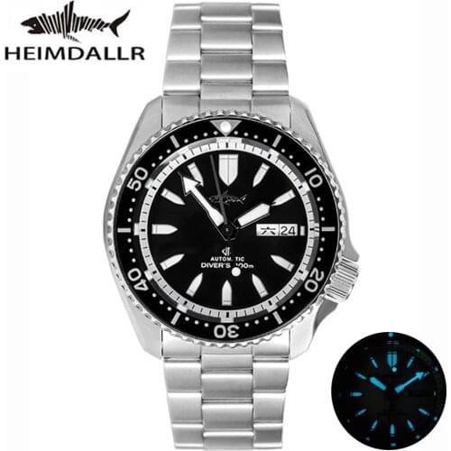 HEIMDALLR Sharkey SKX007 Vintage Diver Watch Mechanical Men Watches 200M Sapphire Luminous Dial NH36 Automatic Movement Luxury