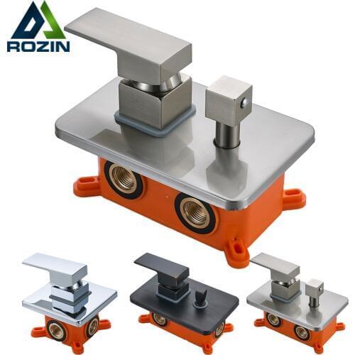 Embedded Box Shower Mixer Valve Wall Mounted Shower Faucet Control Valve Brass Faucet Control Handle Orange Box Mixer Valve