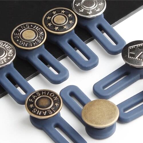 3/5/10Pcs Jeans Retractable Button Adjustable Waist Button Metal Extended Buckles Pant Waistband Expander Free Sewing Buttons