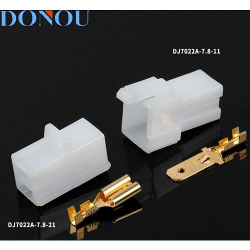 1set High current male and female to plug 2-hole automobile electric vehicle wire connector connector DJ7022A-7.8-11/21
