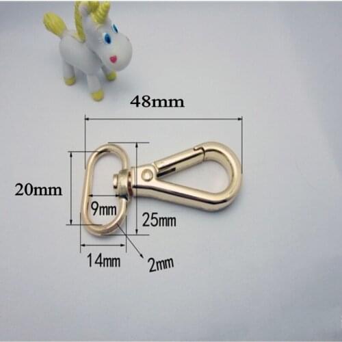 100PCS Gold Color Metal Buckles Hooks swivel Snap Hook Bag Hardware