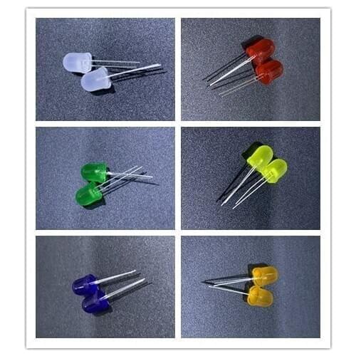 1000pcs multicolor 10mm led diffused Red Yellow Blue Green White Orange Warm white diffused lens LED colorful led light diodes