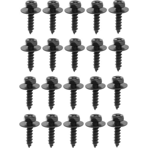 20PCS For Mercedes BENZ Hexagon Self-Drilling Screw Fender Auto Metal Retainer Car Metal Clip Automotive Nuts Screws Fasteners