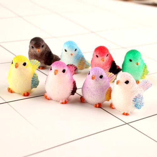 32*17*23mm 3D Animal Bird Resin Cabochons 40pcs Colorful sparrow Clay Beads Charms Pendant ornament Accessories Cameo