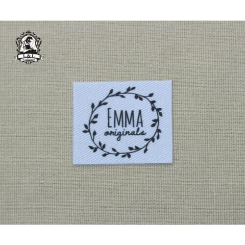 56 Custom logo labels / brand labels, Botanical Wreath Labels, Custom Clothing Labels,Name Tags