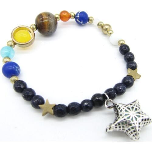 Various Beads Universe Statement Star Locket Charm Essential Oil Diffuser Bracelet
